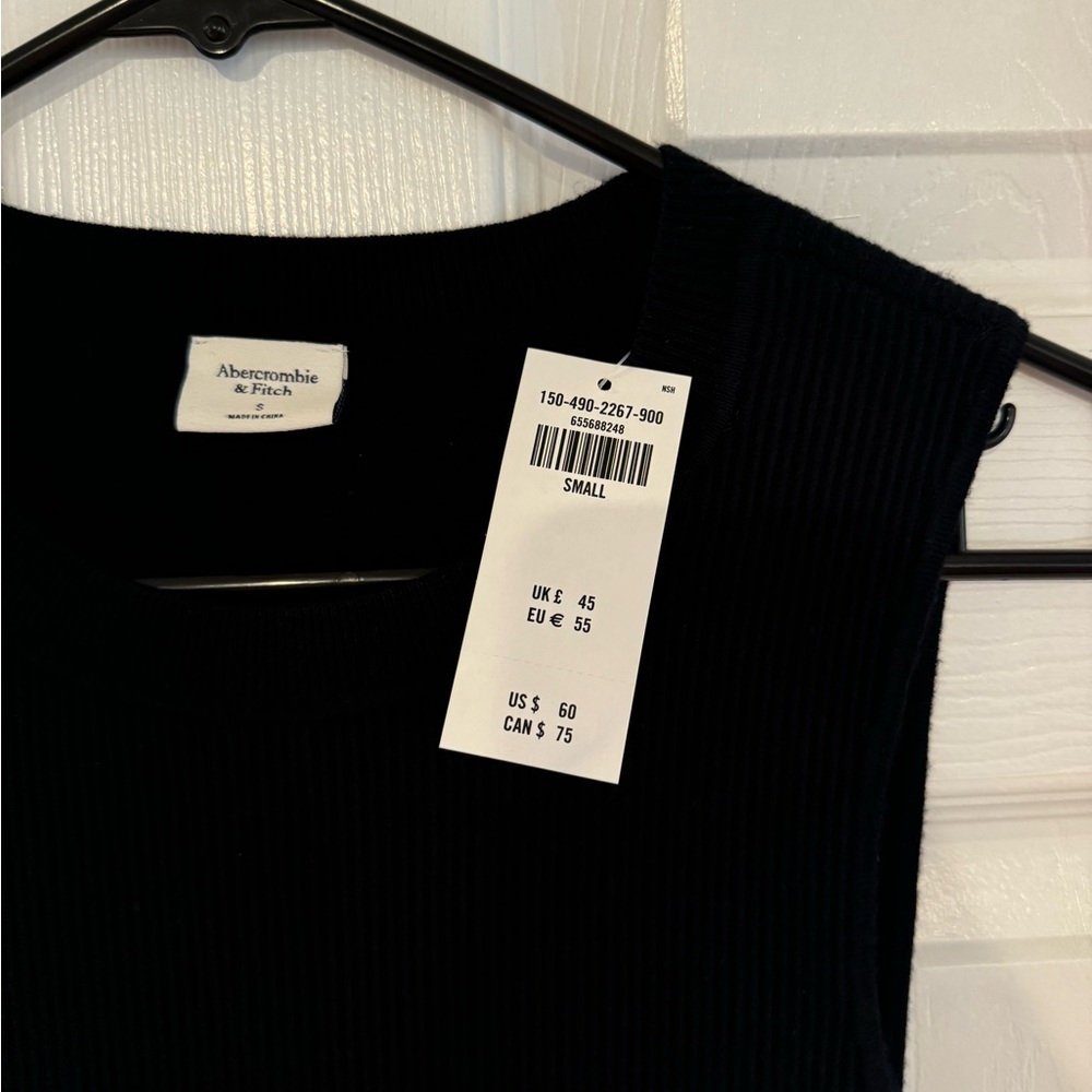 NWT A&F Black Ribbed Tank - Picture 2 of 2